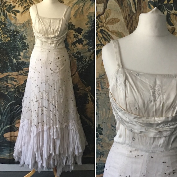 Vintage Wedding Dress - Tulle Bridal Gown - 1930's