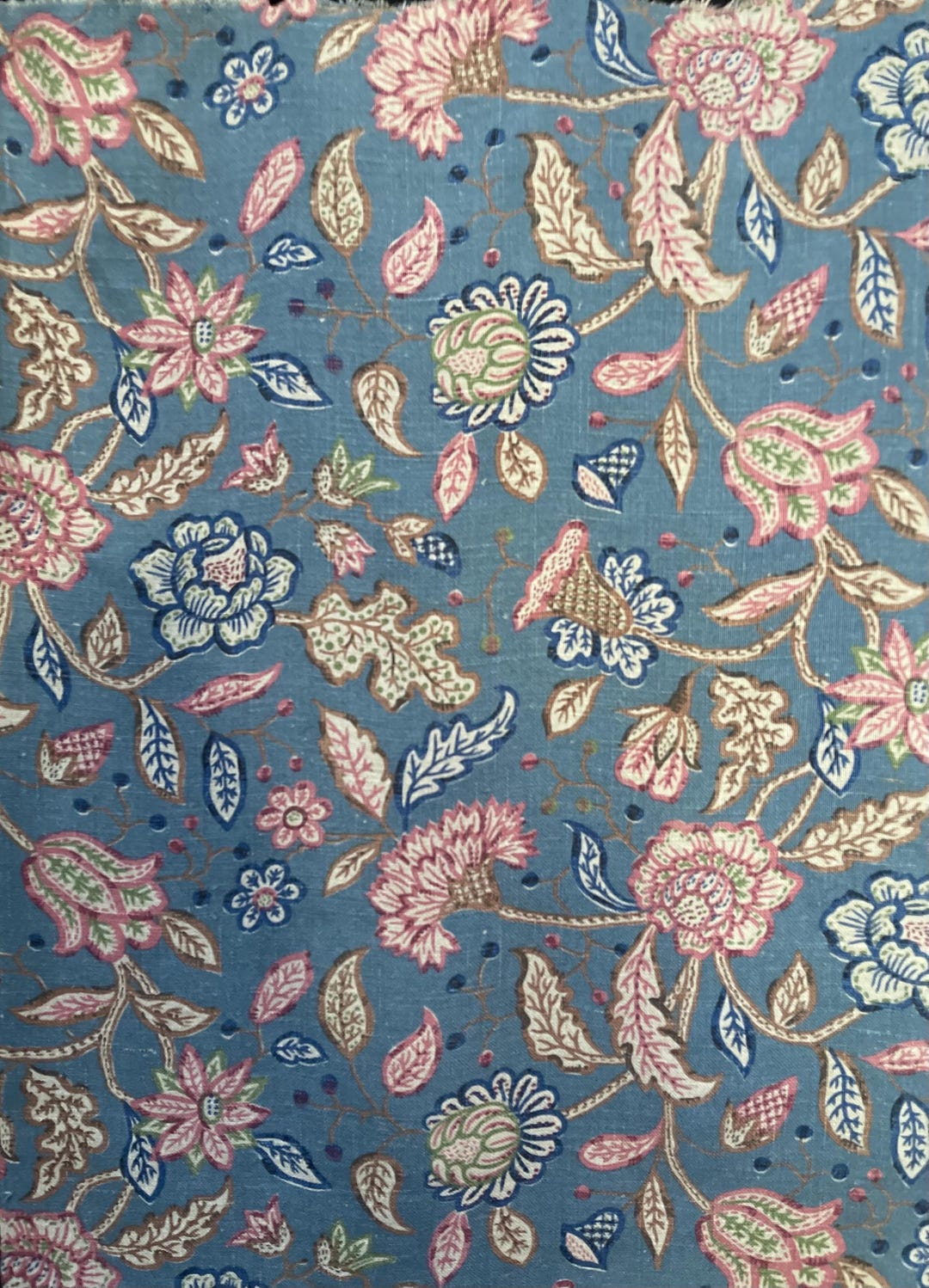Antique Chintz Fabric 1930s Textile Floral Fabric French Chintz