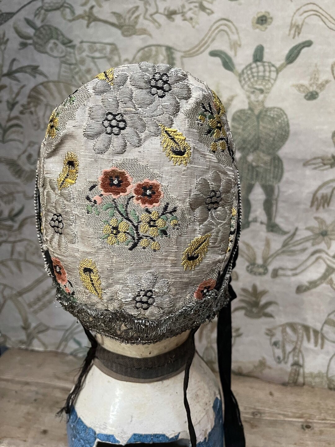 Silk Brocade Metal Thread Lace Antiqur 18th Collectable Etsy