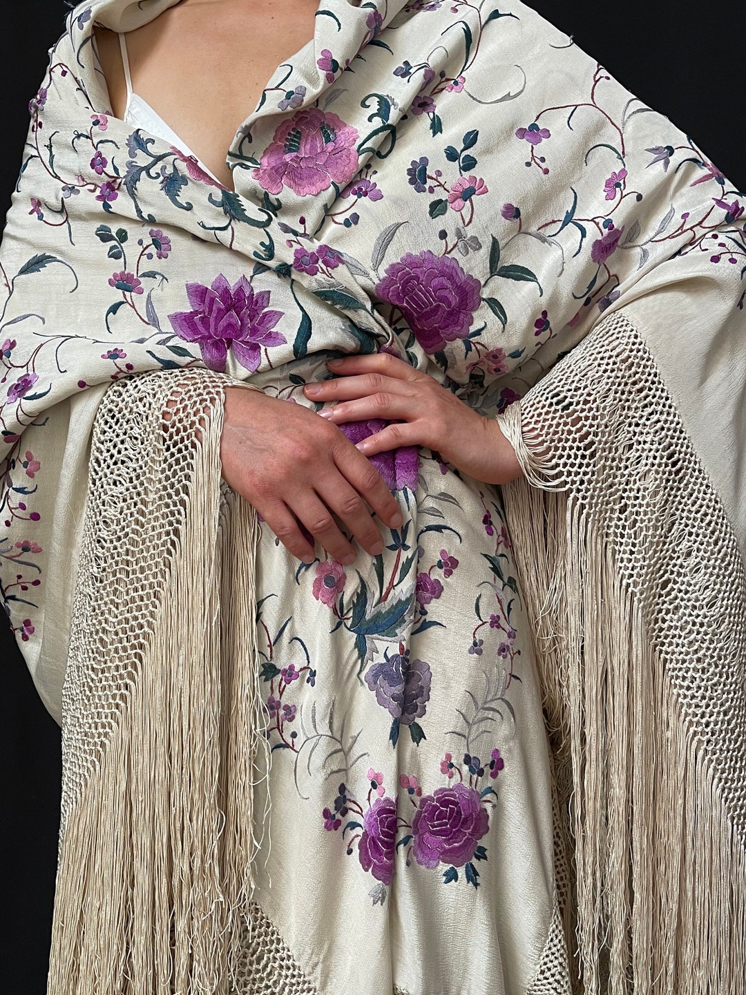 embroidered piano shawl