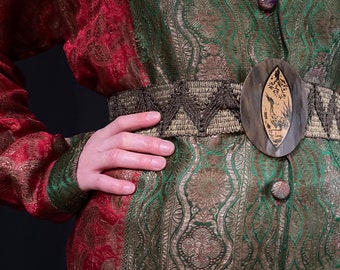 Antique Benares Silk Brocade Jacket 19th Century Asia Indian Silk Brocade Coat Collectable Costume Wedding