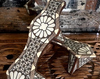 Antique Inlaid Hammam Shoes Mother of Pearl Inlaid Wooden Shoes Collectable Ottoman Costume Traditional Handmade Carved Clogs Decor Display