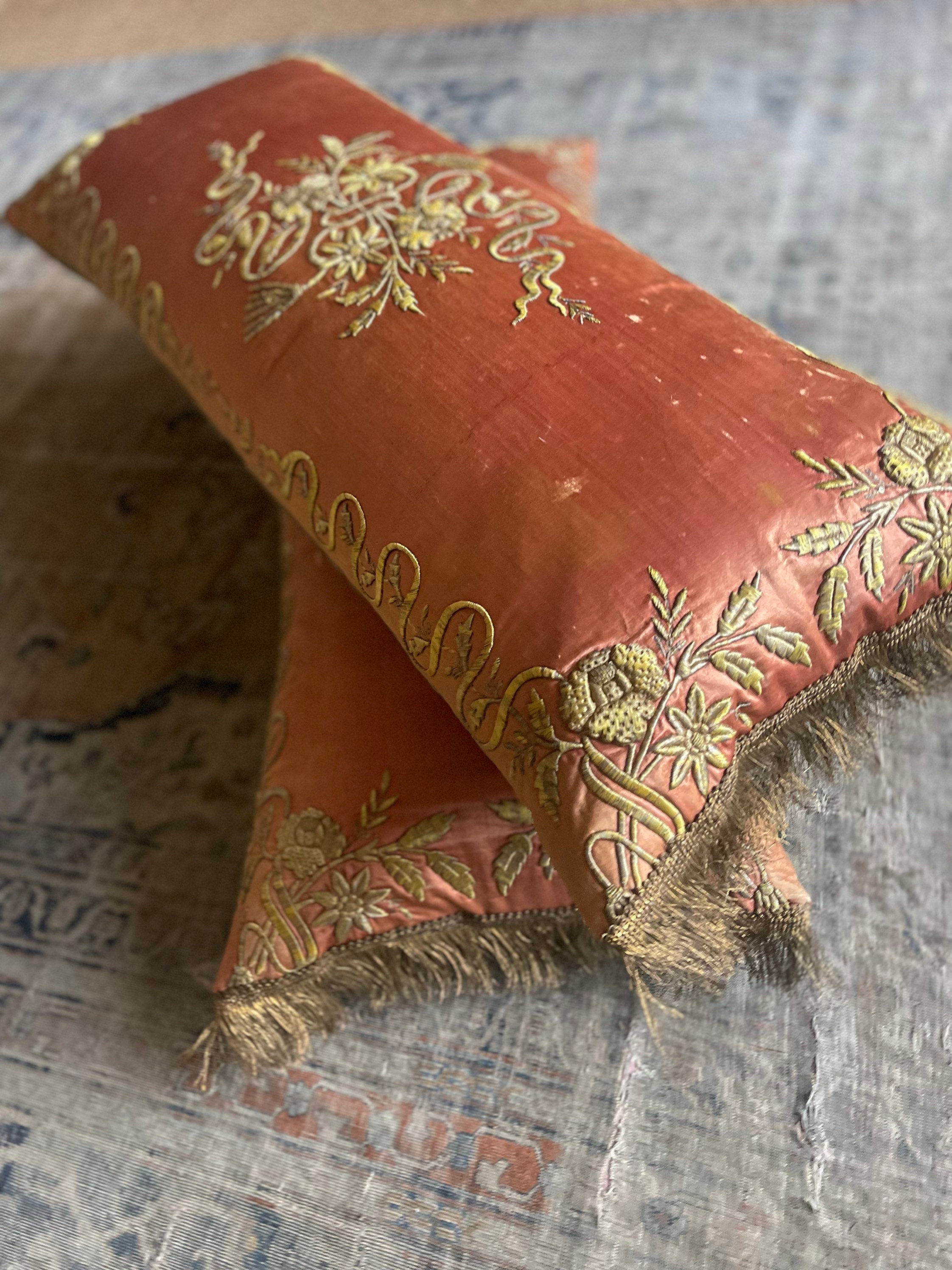 Bespoke Antique Silk Cushion 18th Century Ottoman Embroidery - Etsy UK