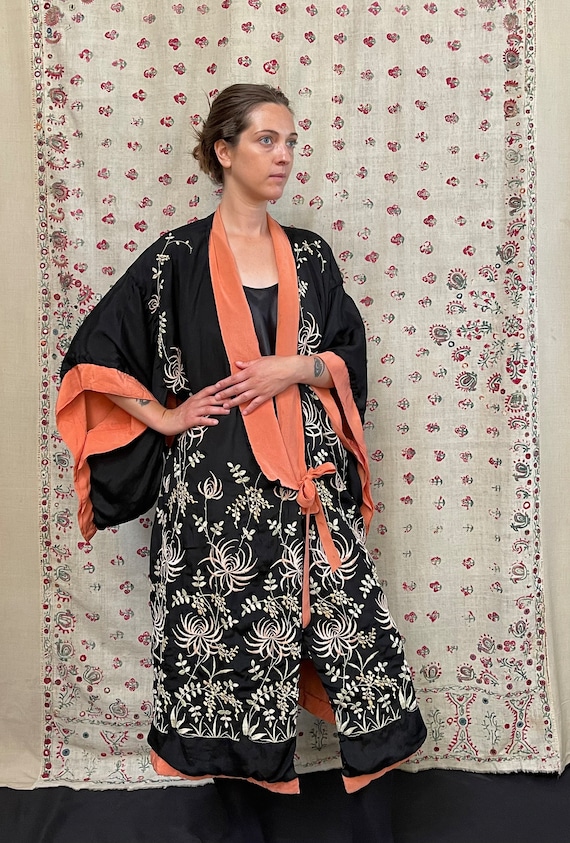 Coral Pink Embroidered Kimono Coral Pink Embroidered Kimono