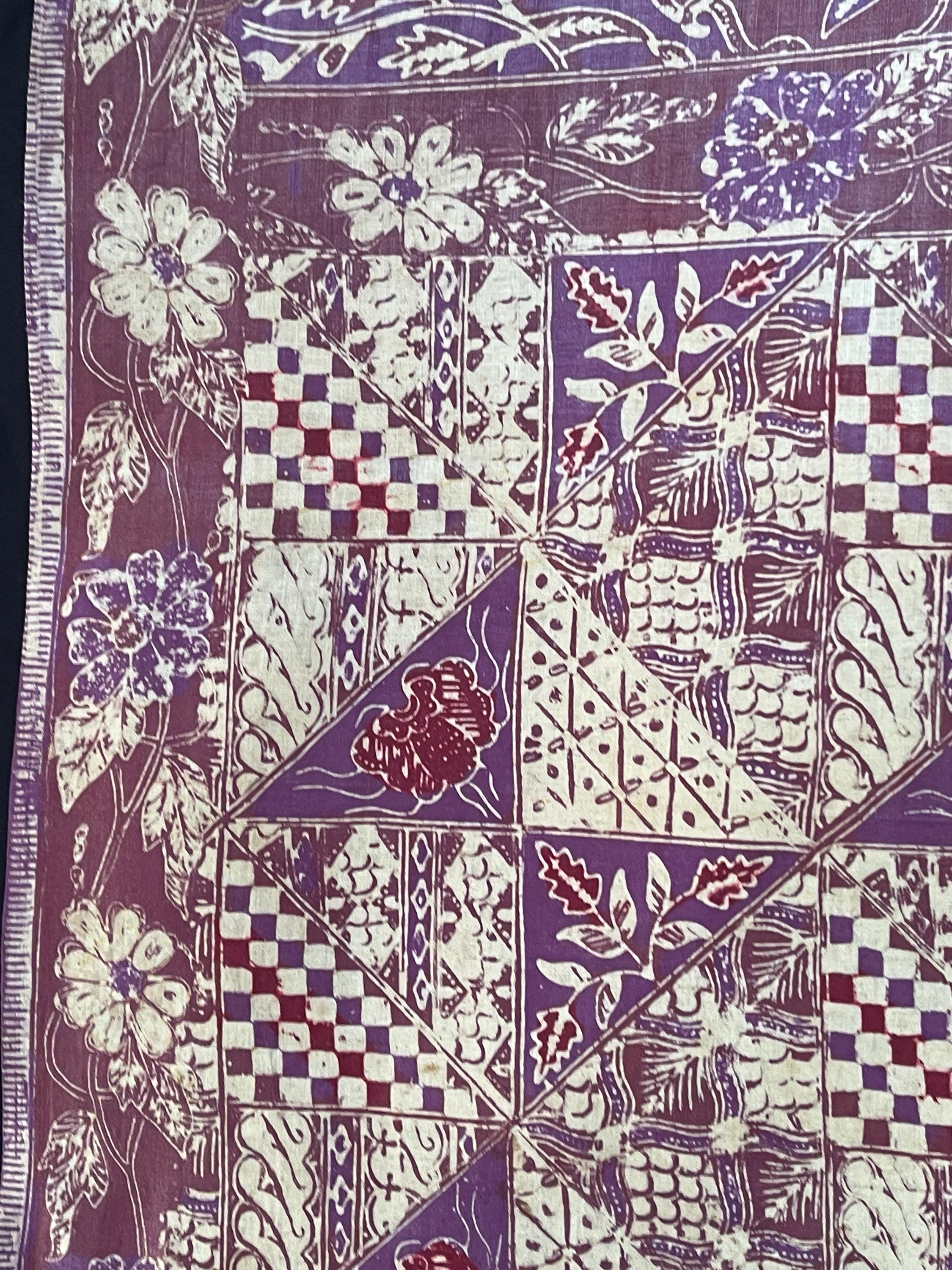 アンティークインドネシアバティック布ハンドメイドジャワサロン