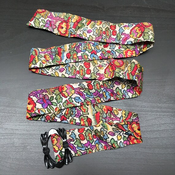 Vintage Belt - Silk Belt - Colourful 1930's Vintag