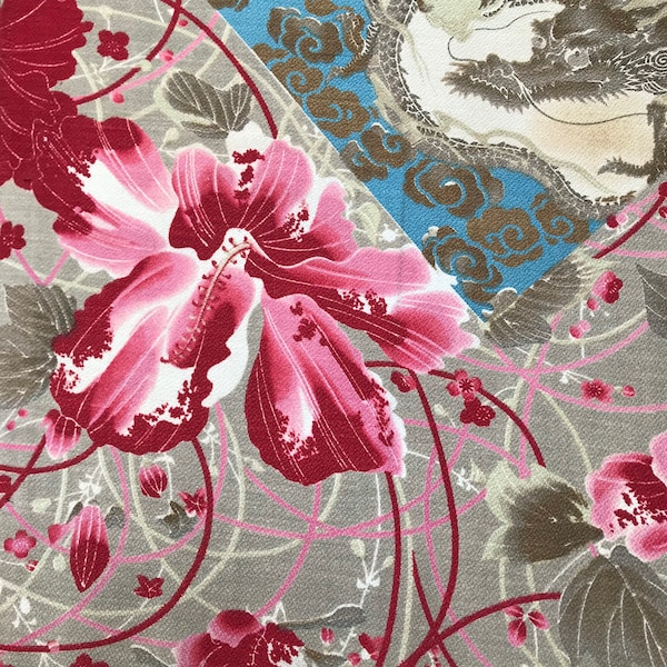 Sammlerstück Antikes Textil Oriental Chinoiserie Textil für Innenräume Vintage Chintz Textil Textil-Design-Inspiration Vintage Wohnkultur