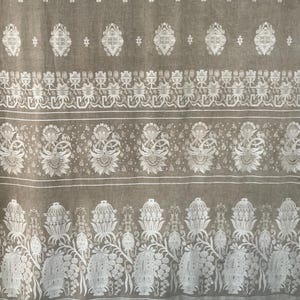Art Nouveau Ultra Fine Woven Curtain Panel Chateau Length Edwardian French Collectible Textile Interior Decor Antique Textiles