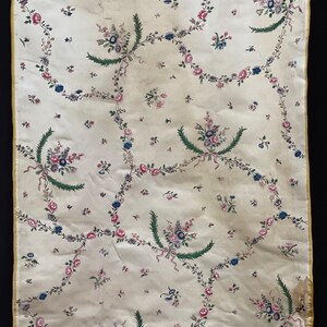 Antique Hand Painted Dress Silk 18th Century Dress Silk Rococo Silk Collectable Textiles Interior Decor Museum Worthy Study Reference image 3