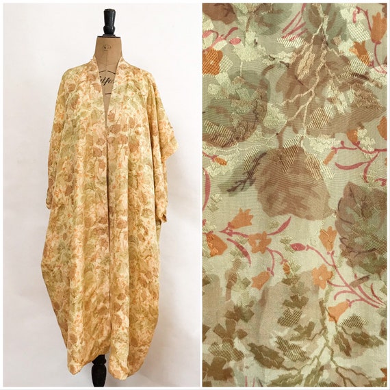 Silk Robe - Vintage Robe - Silk Kaftan - Silk Broc