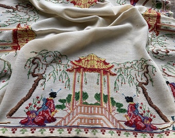 クリ−ム色刺繍入りレ−ステ−ブルクロスビンテージ il_340x270.3547041925_1xd1.jpg