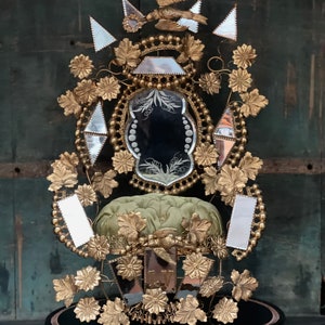 Antieke Franse goudvergulde bruidsbol De Marie 19e-eeuwse Franse vintage woondecoratie Interieur Decoratief interieur Vertoning