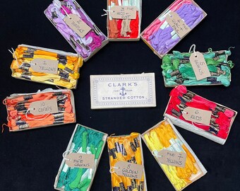 Collection Boxes Embroidery Threads Clark’s Anchor Stranded Cottons Antique Sewing Notions Boxes Sewing Silks Crafting Sewing