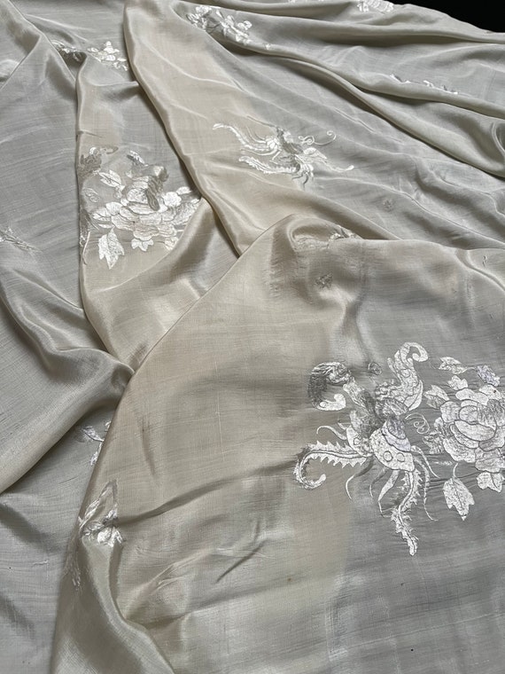 Antique Embroidered Silk Shawl Liberty’s London O… - image 1