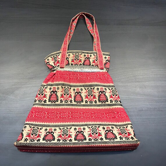 Vintage Folk Art Bag - European Folk Art - Cream,