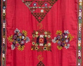 Mirrored and Embroidered Shawl or Stole - c20th Ahir People Kutch - Collectible Textile