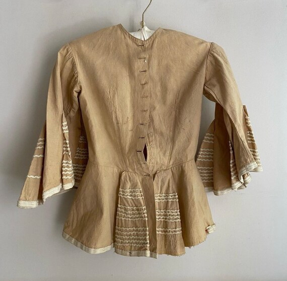 Victorian Linen Bodice 19th Century Jacket French Lin… Gem