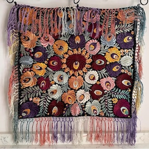 アンティークシルク刺繍 中国刺繍パネル 蝶の模様入りシルク掛け 中国