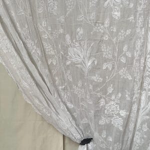Art Nouveau Cornely Lace Curtain Panel Chateau Length 19th Century French Collectible Textile Interior Decor Antique Textiles Vintage Home