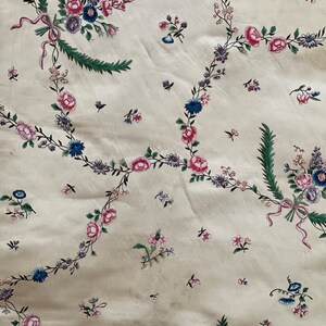 Antique Hand Painted Dress Silk 18th Century Dress Silk Rococo Silk Collectable Textiles Interior Decor Museum Worthy Study Reference image 7