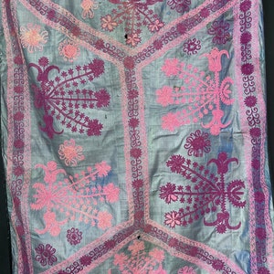 Antique Embroidered Silk Suzani Wall Hanging Collectable Historical Textile Hand Embroidered Vintage Tribal Vintage Home Decor Wall Art