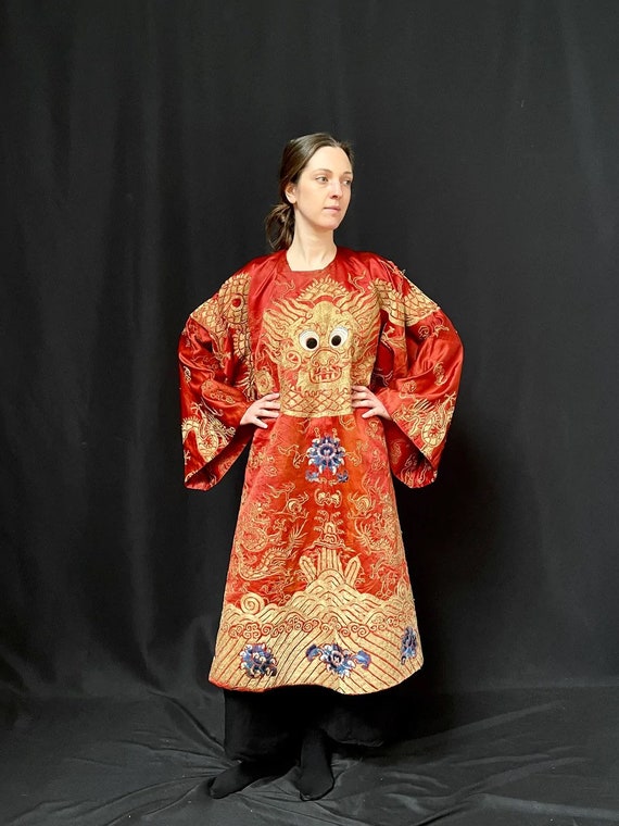で★アンティーク　中国　清王朝　刺繍服 アンティーク 中国 清王朝 刺繍服
