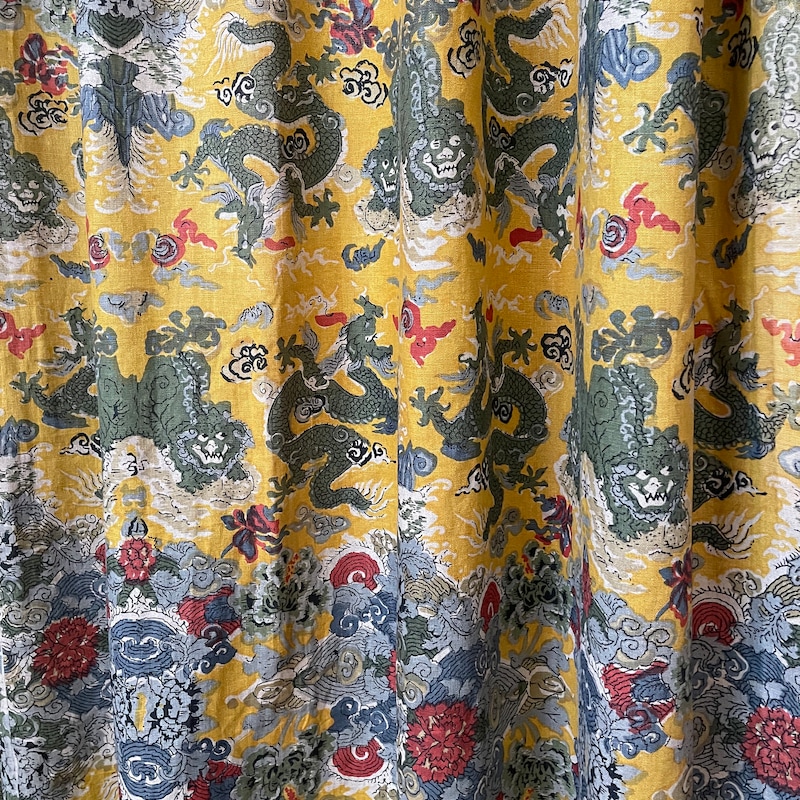 Yellow Chinoiserie Fabric - Etsy