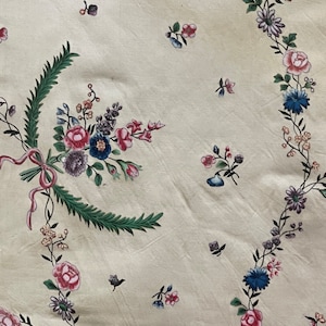Antique Hand Painted Dress Silk 18th Century Dress Silk Rococo Silk Collectable Textiles Interior Decor Museum Worthy Study Reference image 2