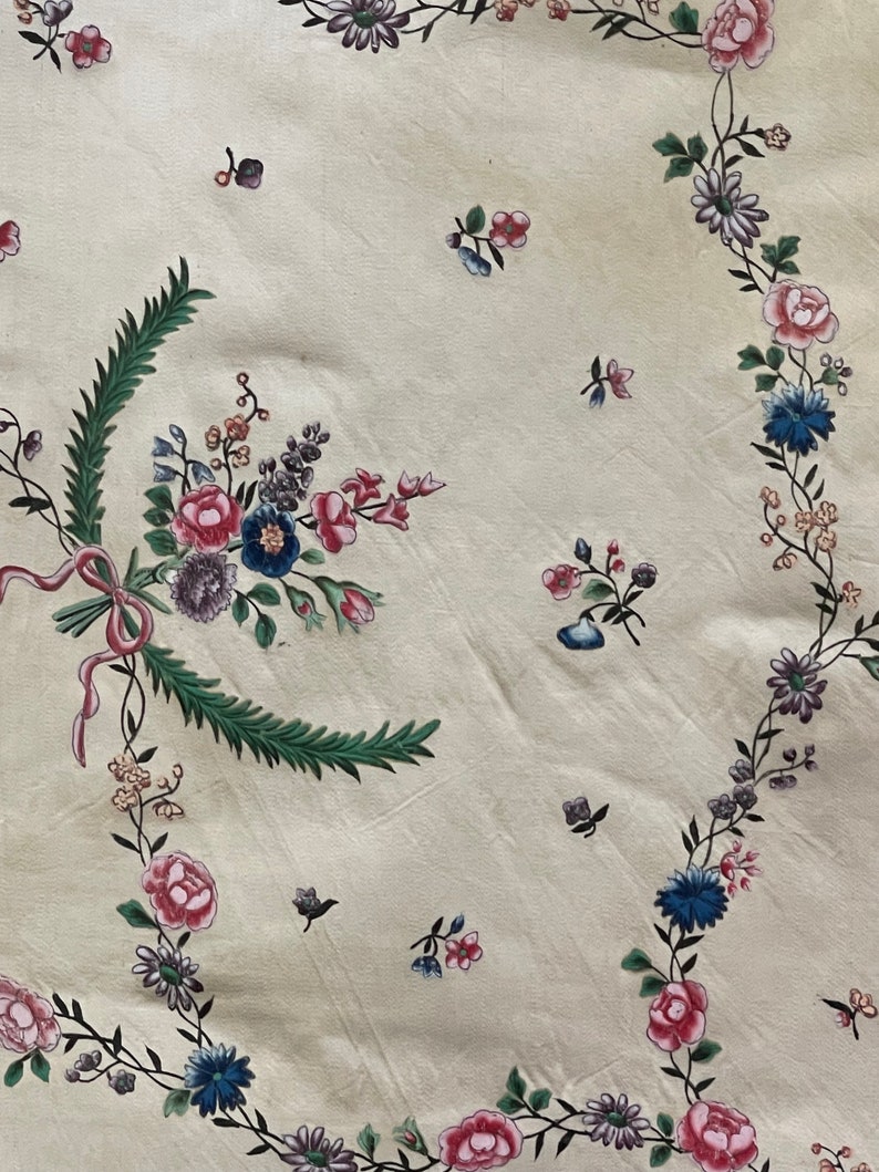 Antique Hand Painted Dress Silk 18th Century Dress Silk Rococo Silk Collectable Textiles Interior Decor Museum Worthy Study Reference image 2