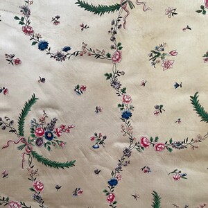 Antique Hand Painted Dress Silk 18th Century Dress Silk Rococo Silk Collectable Textiles Interior Decor Museum Worthy Study Reference image 4