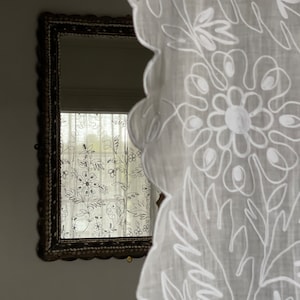Art Nouveau Cornely Lace Curtain Panel Chateau Length 19th Century French Collectible Textile Interior Decor Antique Textiles Vintage Home