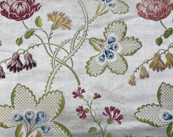 Antique Silk Brocade Panels Eighteenth Century Handmade Silk Rococo Furnishing Silk Florals Archival Museum Quality Silk Colletable