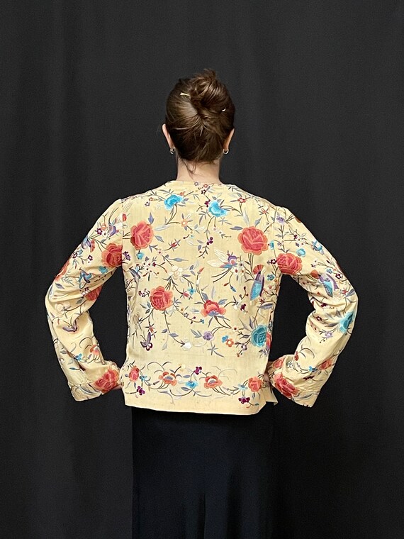 Silk Embroidered Jacket Vintage Silk Chinese Embr… - image 7