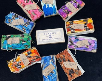 Vintage Embroidery Threads - Clark’s Anchor Stranded Cottons - Antique Sewing Notions - Boxes Sewing Silks - Crafting Sewing