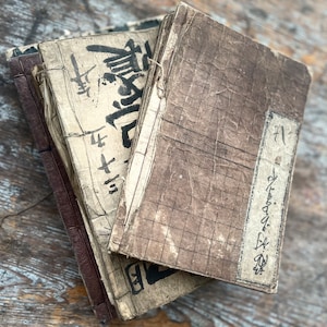 Sammlung Antike Japanische Ledgers Handgeschriebene Kalligraphie Sammelbare Film Fernsehen Requisiten Vintage Innendekoration Ephemera