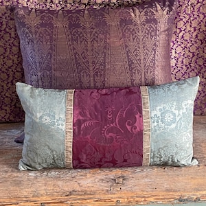 Bespoke Antique Silk Brocade Cushion 18th Century French Vintage Pillow Interior Decor Antique Textiles Interior Decor
