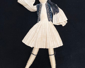 ビンテージ　ギリシャ　マケドニア　民族衣装ドール　2体セット | ビンテージ ギリシャ マケドニア 民族衣装ドール 2体セット