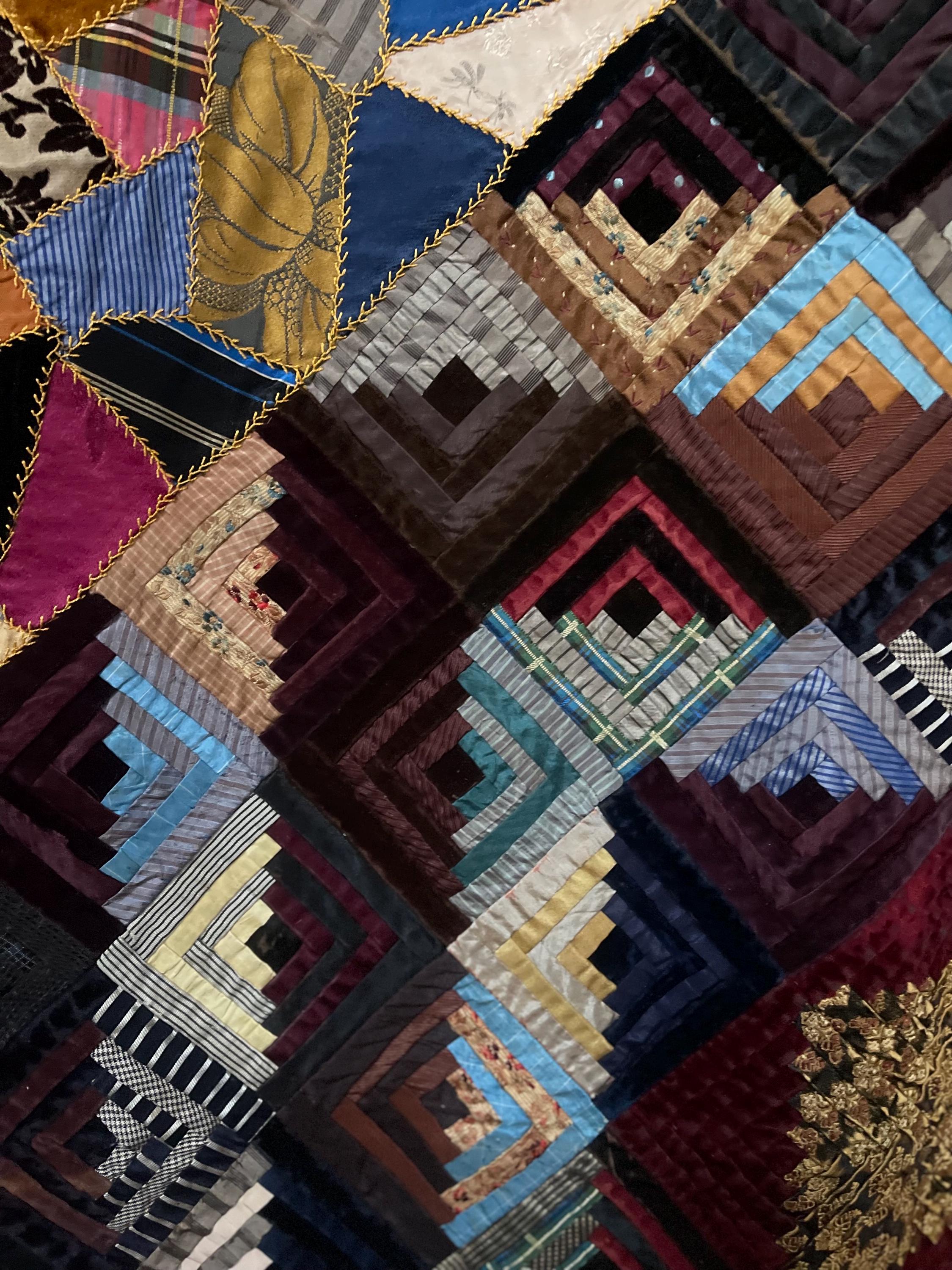 アンティークパッチワークキルト 1880年代 ビクトリア朝アメリカン