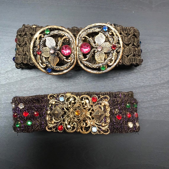 Pair of Vintage Belts - 1930's Diamanté Belt - Cze
