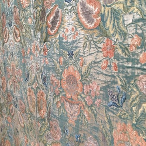 Antique 18th Century Silk Brocade Panel  Large Size French Textile Panel Interior Design Vintage Home Decor