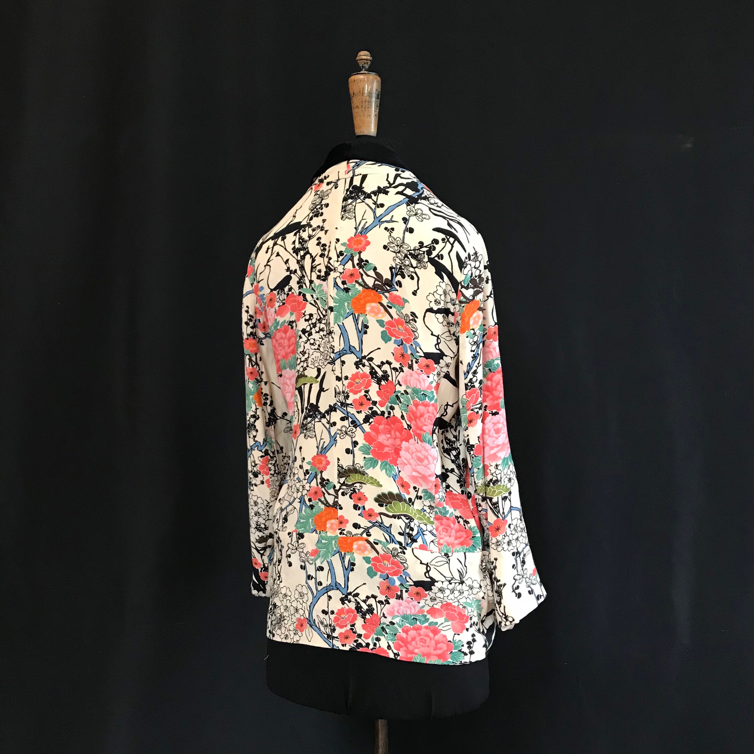Vintage Kimono Style Jacket Japanese Print   Summer Wedding Outfit Mother of the Bride Special Occasion Jacket Casual Smart