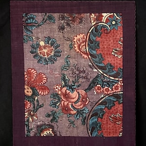 Antique Block Print Dutch Chintz Fabric Panel Collectible Vintage Textile Vintage Home Decor Interiors Fabric Antique Textiles Wall Art