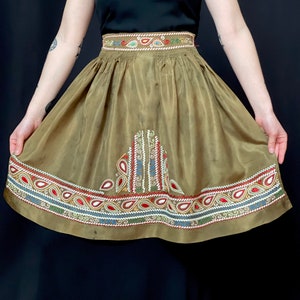 Traditional Folk Costume Apron Embroidered Silk Apron 1900 Eastern Europe Collectable Historical Costume Handmade Embroidery