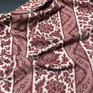Antique Textile Printed Floral French Fabric Printed Crewelwork Vintage Floral Fabric Interior Decor Chintz Design Inspiration Collectable