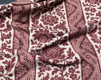 Antique Textile Printed Floral French Fabric Printed Crewelwork Vintage Floral Fabric Interior Decor Chintz Design Inspiration Collectable