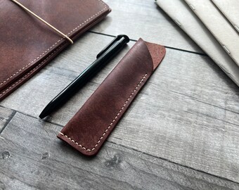 Leather Pen Sleeve | Diary Accessory | Leather Pen Case | Pen Case