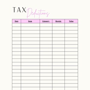Tax Deductions Form