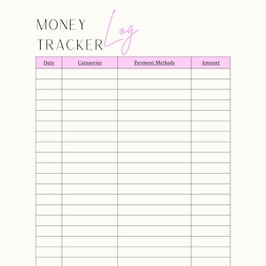 Money Tracker Log