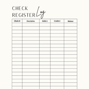 Check Register Log