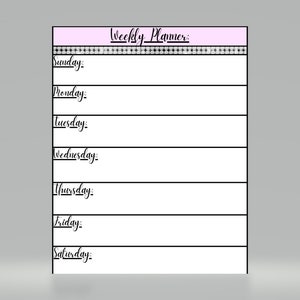 Weekly Planner (Light Pink with Rhinestones)